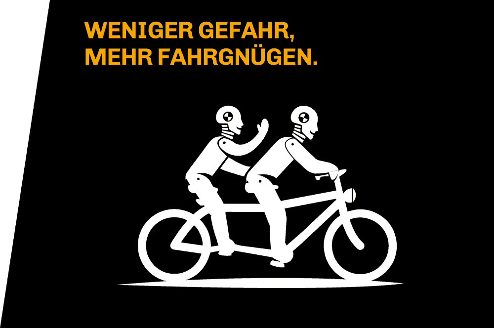 RADFAHREN IST GESUND, UMWELTFREUNDLICH <br />UND SICHER. ABER NICHT IN BERLIN. RADFAHREN IST GESUND, UMWELTFREUNDLICH <br />UND SICHER. ABER NICHT IN BERLIN.